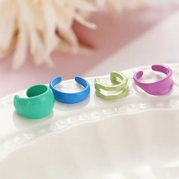 Minimalist Earrings RESIN Ear Cuffs 3pc Creative, Simple,Cute, Seamless - Picture 4 of 5